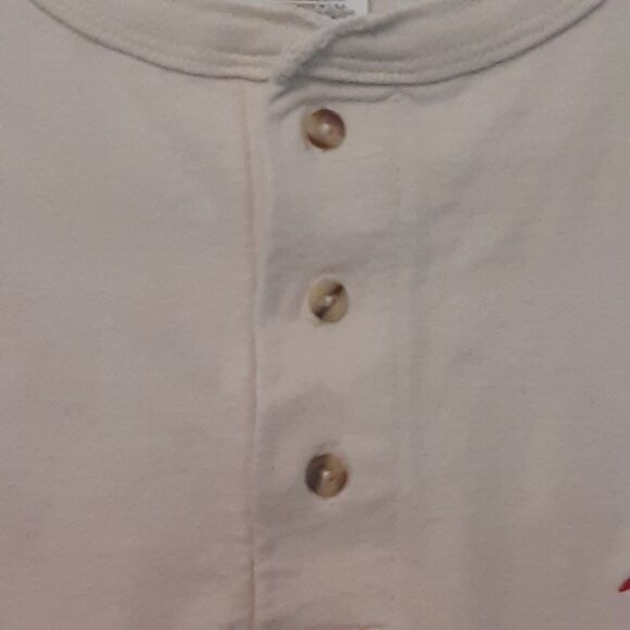 Vtg Captain Morgan Parrot Bay Adult Mens XL Beige Embroidered Henley T Shirt - Picture 3 of 9